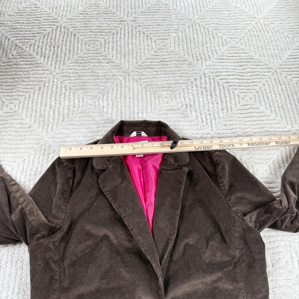 Talbots Corduroy Blazer Womens 14 Brown Stretch Jacket Academia Preppy VTG 00s - Picture 6 of 11